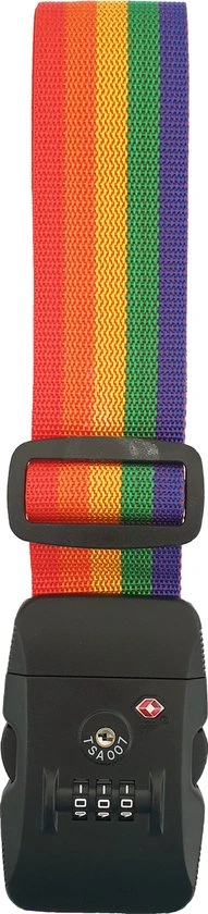 Beste Verkoop ❤️ SUNMOOL Kofferriem Met TSA Cijfer Slot - Bagage Riem - Luggage Strap - 200 Cm - Regenboog - 2 Stuks ???? 4 Beste Verkoop ❤️ SUNMOOL Kofferriem Met TSA Cijfer Slot - Bagage Riem - Luggage Strap - 200 Cm - Regenboog - 2 Stuks ???? - Afbeelding 2