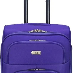 Kopen ???? SB Travelbags ???? Handbagage Stoffen Koffer 55cm 4 Wielen Trolley - Paars ????