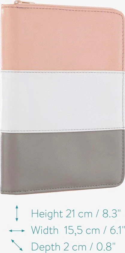 Gloednieuw ⭐ Navaris Documenthouder Met Rits - Opbergtasje Voor Reispapieren En Medische Documenten - Multifunctioneel Mapje - Organizer - Roze/Wit/Grijs ???? 4 Gloednieuw ⭐ Navaris Documenthouder Met Rits - Opbergtasje Voor Reispapieren En Medische Documenten - Multifunctioneel Mapje - Organizer - Roze/Wit/Grijs ???? - Afbeelding 2