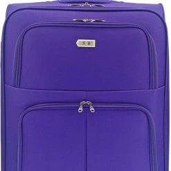 Begroting ???? SB Travelbags Bagage Stoffen Koffer 75cm 4 Wielen Trolley - Paars ????