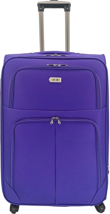 Begroting ???? SB Travelbags Bagage Stoffen Koffer 75cm 4 Wielen Trolley - Paars ???? 3 Begroting ???? SB Travelbags Bagage Stoffen Koffer 75cm 4 Wielen Trolley - Paars ????