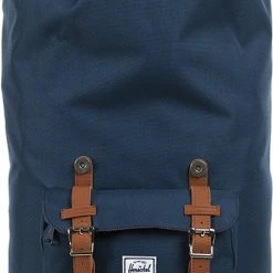 Groothandel ???? Herschel Little America - Navy/Tan Synthetic Leather / Ruime Rugzak Met 25L Opbergvolume - 15" Fleece-gevoerd Laptopvak - Magnetische Sluiting / Met Levenslange Fabrieksgarantie / Limited Lifetime Warranty / Blauw ???? -New Rebels shop 451x840 1