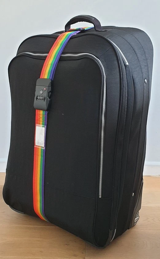 Beste Verkoop ❤️ SUNMOOL Kofferriem Met TSA Cijfer Slot - Bagage Riem - Luggage Strap - 200 Cm - Regenboog - 2 Stuks ???? 7 Beste Verkoop ❤️ SUNMOOL Kofferriem Met TSA Cijfer Slot - Bagage Riem - Luggage Strap - 200 Cm - Regenboog - 2 Stuks ???? - Afbeelding 5
