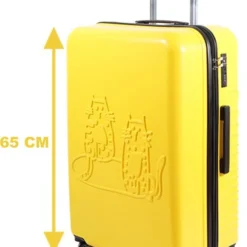 Hete verkoop ⭐ Biggdesign Cats Koffer - Ruimbagage Reiskoffer - Geel - Medium ✔️ -New Rebels shop 522x840