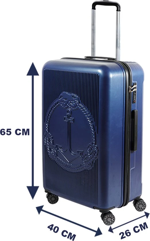 Korting ❤️ Biggdesign Ocean Reiskoffer - Ruimbagage Koffer - Blauw - Medium ???? 9 Korting ❤️ Biggdesign Ocean Reiskoffer - Ruimbagage Koffer - Blauw - Medium ???? - Afbeelding 7