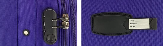 Begroting ???? SB Travelbags Bagage Stoffen Koffer 75cm 4 Wielen Trolley - Paars ???? 9 Begroting ???? SB Travelbags Bagage Stoffen Koffer 75cm 4 Wielen Trolley - Paars ???? - Afbeelding 7