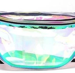 Aanbiedingen ⭐ Merkloos Heuptas Holografisch - Fanny Pack - Buideltasje - Heuptasje Dames - Festival Tasje - Kunststof - 30 X 15 Cm - Transparant - Groen ????
