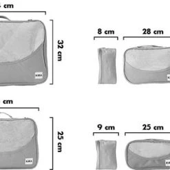 Coupon ???? Kira Packing Cubes - Koffertassen - Koffer Organizer - Reistassen Set - Voor ???? Handbagage, ???? Backpacks & Koffers - 4 Stuks - Grijs ???? -New Rebels shop 550x293