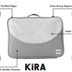 Coupon ???? Kira Packing Cubes - Koffertassen - Koffer Organizer - Reistassen Set - Voor ???? Handbagage, ???? Backpacks & Koffers - 4 Stuks - Grijs ???? -New Rebels shop 550x313