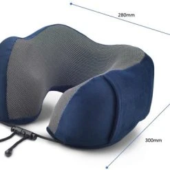 Hete verkoop ???? SUNMOOL Memory Foam Nekkussen Inclusief Slaapmasker & Oordopjes - Reiskussen - Vliegtuig Kussen - Travel Pillow : Blauw ❤️ -New Rebels shop 550x365 2