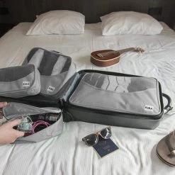 Coupon ???? Kira Packing Cubes - Koffertassen - Koffer Organizer - Reistassen Set - Voor ???? Handbagage, ???? Backpacks & Koffers - 4 Stuks - Grijs ???? -New Rebels shop 550x366 12