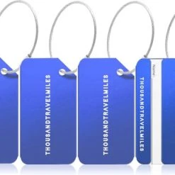 Gloednieuw ???? Aluminium Bagagelabel Blauw – Kofferlabel – Aluminium Bagagelabel Voor Koffer En Bagage – Reislabel – 4 Stuks – Blauw - Thousandtravelmiles ????