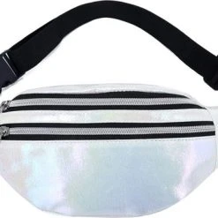 Gloednieuw ???? Merkloos Heuptas Glitter - Fanny Pack - Buideltasje - Heuptasje Dames - Festival Tasje - Kunststof - 22 X 12 Cm - Wit ????