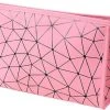 Uitgang ⌛ Fashion Favorite Toilettas Geometric Roze - Groot | Kunstleer / Polyester | 26,5 X 17 X 9,5 Cm ✨