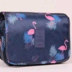 Flash-uitverkoop ???? SLC Collection Toilettas Met Haak -Donkerblauw - Flamingo's - Beautycase - Organizer - Reistas - Uitklapbare Toilettas - Trendy ???? -New Rebels shop 550x405 4