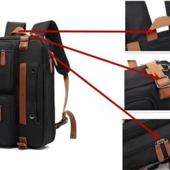Beste Verkoop ???? Merkloos Converteerbare Rugzak - Messenger Schouderrugzak - 17,3 Inch Laptoptas - Handtas - Zakelijke Reisrugzak Rugzak - Grijs ???? -New Rebels shop 550x409 1