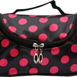 Kopen ❤️ Fako Fashion® - Make Up Tasje Met Spiegel - Cosmetica Organizer - Toilettas - Roze Stippen ⭐