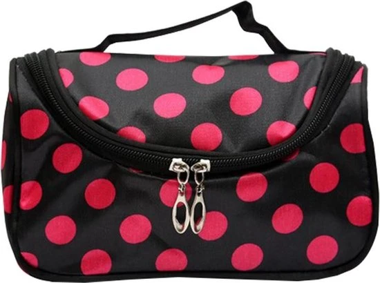 Kopen ❤️ Fako Fashion® - Make Up Tasje Met Spiegel - Cosmetica Organizer - Toilettas - Roze Stippen ⭐ 3 Kopen ❤️ Fako Fashion® - Make Up Tasje Met Spiegel - Cosmetica Organizer - Toilettas - Roze Stippen ⭐