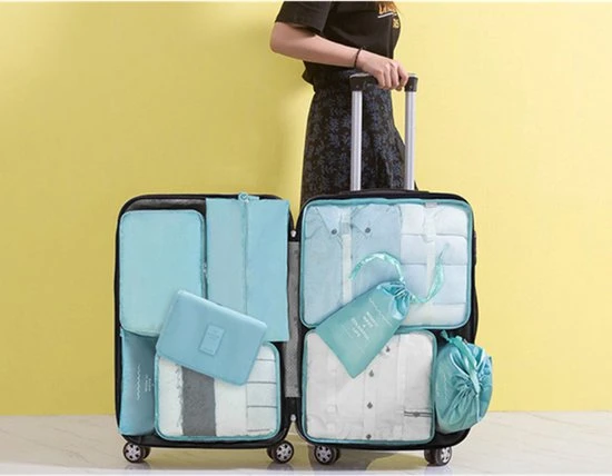 Uitgang ???? Bolture Packing Cubes Compression - Koffer En Bagage Organizer - ???? Backpack - 9 Delig - Lichtblauw ???? 6 Uitgang ???? Bolture Packing Cubes Compression - Koffer En Bagage Organizer - ???? Backpack - 9 Delig - Lichtblauw ???? - Afbeelding 4
