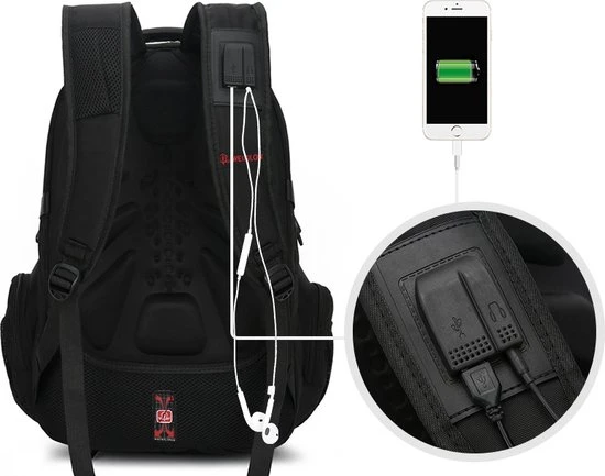 Goedkoop ???? ASA-STAR Rugzak Met USB Charging Anti-theft Laptop -Anti-Diefstal- Met Slot (zwart) - Inclusief 2 USB Oplaadstation- ???? Backpack - School - Office - Travel- Reistassen - Rugzak Slim Fit School/college Tas Jongens/meisjes ???? 12 Goedkoop ???? ASA-STAR Rugzak Met USB Charging Anti-theft Laptop -Anti-Diefstal- Met Slot (zwart) - Inclusief 2 USB Oplaadstation- ???? Backpack - School - Office - Travel- Reistassen - Rugzak Slim Fit School/college Tas Jongens/meisjes ???? - Afbeelding 10