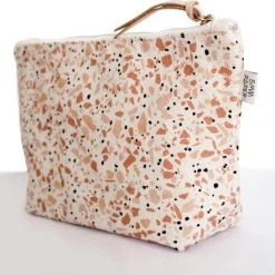 Beste Verkoop ???? Merkloos Make-Up Tasje / Etui / Toilettas Met Trendy Kleurrijk Terrazzo Patroon - Terracotta ????