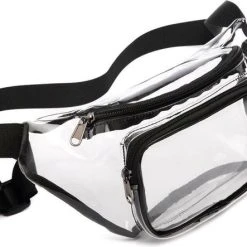 Aanbiedingen ???? Merkloos Heuptas Holografisch - Fanny Pack - Buideltasje - Heuptasje Dames - Festival Tasje - PVC - 28 X 15 Cm - Transparant - Zwart ????