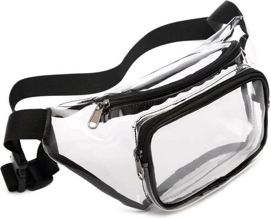 Aanbiedingen ???? Merkloos Heuptas Holografisch - Fanny Pack - Buideltasje - Heuptasje Dames - Festival Tasje - PVC - 28 X 15 Cm - Transparant - Zwart ???? 3 Aanbiedingen ???? Merkloos Heuptas Holografisch - Fanny Pack - Buideltasje - Heuptasje Dames - Festival Tasje - PVC - 28 X 15 Cm - Transparant - Zwart ????