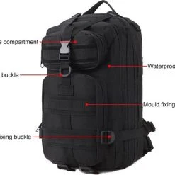 Goedkoop ???? Merkloos Mannen Vrouwen Militaire Tactische Rugzak - Waterdichte Bug Out Bag - Trekking Sport Reisrugzakken - Kamperen Wandelen Klimtassen - Zwart ???? -New Rebels shop 550x452 1