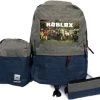 Goedkoopste ???? Uitdakunst Rugtas Roblox Set Van 3 Rugzak, Schoudertas En Etui Blauw Met Grijs ????