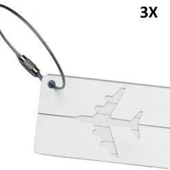 Goedkoop ???? Sitna 3 Stuks Wit/Zilverkleurig Aluminium Bagagelabel - Kofferlabel - Reis Label - Adres Label Voor Koffer Tas & Bagage - Luggage Tag ???? -New Rebels shop 550x485