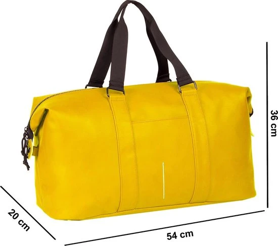 Korting ???? New Rebels® Mart Weekender - Weekendtas - Reistas - Waterafstotend - Polyurethaan- Geel ???? 4 Korting ???? New Rebels® Mart Weekender - Weekendtas - Reistas - Waterafstotend - Polyurethaan- Geel ???? - Afbeelding 2