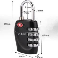 Flash-uitverkoop ???? SUNMOOL TSA Kofferslot 4 Cijfers - Reisslot - Reis Cijferslot - Cijferhangslot - Hangslot - Bagageslotjes - Slot Voor Bagage : Zwart & Rood - 4 Stuks ???? -New Rebels shop 550x489