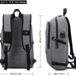 Beste Verkoop ???? DION3 EKEO - Spatwaterdichte Rugzak - Anti Diefstal - Met Usb En Oplaadstation - Zwart ❤️ -New Rebels shop 550x490