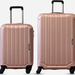 Coupon ???? ©TROLLEYZ - Bali No.22 - Kofferset 2 Delig - 55cm+78cm Met TSA Slot - Dubbele Wielen - 360° Spinners - 100% ABS - Reiskoffers In Cosmopolitan Pink ????