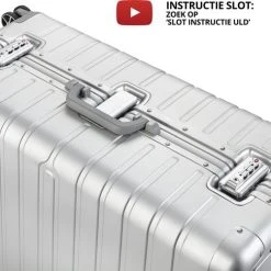 Uitgang ???? CarryOn ULD Reiskoffer 76cm - Luxe Aluminium Koffer Met Dubbel Tsa-slot - Dubbele Wielen - Zilver ???? -New Rebels shop 550x502 5