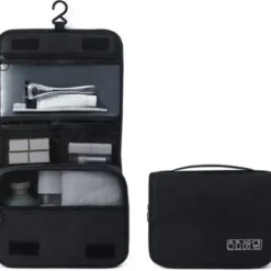Beste deal ✨ Merkloos Reis Toilettas - Zwart- Cosmeticatas Organizer - Reistas - Unisex - Opvouwbare - Ophangbaar - Travel - Gift - Cadeau ????