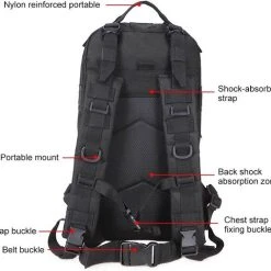 Goedkoop ???? Merkloos Mannen Vrouwen Militaire Tactische Rugzak - Waterdichte Bug Out Bag - Trekking Sport Reisrugzakken - Kamperen Wandelen Klimtassen - Zwart ???? -New Rebels shop 550x507 2