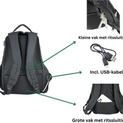 Beste deal ???? Fana Bags Rugzak - 15,6 Inch - 28 Liter - Laptop Rugtas - Zwart - Zakelijke Rugtas - Anti Diefstal Waterdichte Rugzak Inclusief Usb Oplaadstation - Schooltas ???? -New Rebels shop 550x507 3