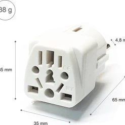 Top 10 ???? Colorful Sun® Universele Wereldstekker - Reisstekker Type E & F - UK / US / CN / AU / FR / JP / IT Naar EU/ID/KR - 1 Stuk - Engeland, Schotland(UK), Amerika VS, China, Australië, Frankrijk, Japan, Italië Naar Europa(EU), Indonesië En Korea - Wit ???? -New Rebels shop 550x509 6