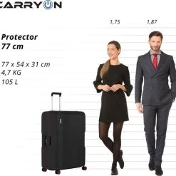 Uitgang ???? CarryOn Protector Luxe Grote Reiskoffer - Trolley 77cm Met TSA-klikslot - 4-delige Packer Set - Ultralicht - Zwart ???? -New Rebels shop 550x517 3