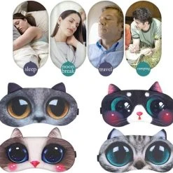 Top 10 ???? Merkloos Oogmasker - Beanie Boos Slaapmasker 4 X - Zijde-zacht Glanzend Materiaal - Bedrukte Ogen In De Stof - Heerlijk Donker - Met Extra Zakje Zelfverwarmende Oogverwarmers ???? -New Rebels shop 550x518 4