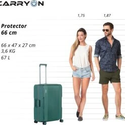Uitgang ???? CarryOn Protector Luxe Koffer - Trolley 66cm Met TSA-klikslot - 4-delige Packer Set - Ultralicht - Groen ???? -New Rebels shop 550x520 2
