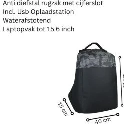 Beste deal ???? Fana Bags Rugzak - 15,6 Inch - 28 Liter - Laptop Rugtas - Zwart - Zakelijke Rugtas - Anti Diefstal Waterdichte Rugzak Inclusief Usb Oplaadstation - Schooltas ???? -New Rebels shop 550x522 2
