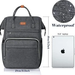 Beste Verkoop ⌛ Rugzak Voor Dames Met RFID-tas, Laptoprugzak Voor 15,6-inch Laptop, Waterdicht En Anti-diefstal, Dagrugzak Voor Reizen, Zaken, Werk, Schoolrugzak Voor Tienermeisjes (donkergrijs) ????