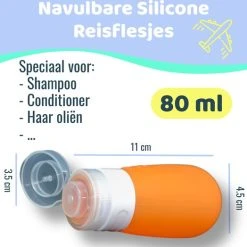 Nieuw ???? Mmoods Silicone Reisflesjes Met Doorzichtige Etui Voor ???? Handbagage - Reisset Met Potjes En Silicone Flacons En Transparante Toilettas - 3 Stuks Van 80 Ml - Geel Paars En Oranje ✔️ -New Rebels shop 550x524 5