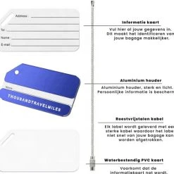 Gloednieuw ???? Aluminium Bagagelabel Blauw – Kofferlabel – Aluminium Bagagelabel Voor Koffer En Bagage – Reislabel – 4 Stuks – Blauw - Thousandtravelmiles ???? -New Rebels shop 550x527 11