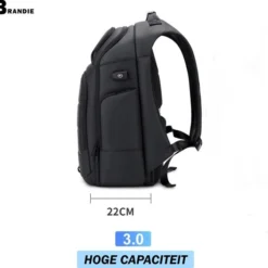 Goedkoop ???? Brandie® - Rugzak - Fit 15.6 Inch Laptop Rugzak - Schooltas - Reistas - Gewicht 1.2kg - Voor Heren Tas - Waterdichte Rugzakken - Opladen Via USB - Anti Diefstal - Hoge Capaciteit - 5076(3.0) Zwart - Maat 46*35*22*(cm) ???? -New Rebels shop 550x528 2