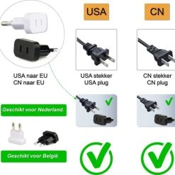 Beste Pirce ???? Colorful Sun® Universele Wereldstekker - Reisstekker Type C - USA Naar EU - CN Naar EU - 1 Stuk - Gratis Kabel-organizer - Kinderbeveiliging - Zwart - Reis Adapter - Wereldadapter - Reis Verloopstekker - Stekkerdoos ???? -New Rebels shop 550x528 5