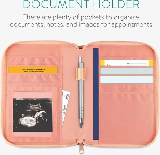 Gloednieuw ⭐ Navaris Documenthouder Met Rits - Opbergtasje Voor Reispapieren En Medische Documenten - Multifunctioneel Mapje - Organizer - Roze/Wit/Grijs ???? 7 Gloednieuw ⭐ Navaris Documenthouder Met Rits - Opbergtasje Voor Reispapieren En Medische Documenten - Multifunctioneel Mapje - Organizer - Roze/Wit/Grijs ???? - Afbeelding 5