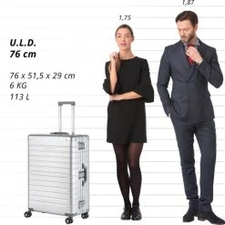 Uitgang ???? CarryOn ULD Reiskoffer 76cm - Luxe Aluminium Koffer Met Dubbel Tsa-slot - Dubbele Wielen - Zilver ???? -New Rebels shop 550x532 6